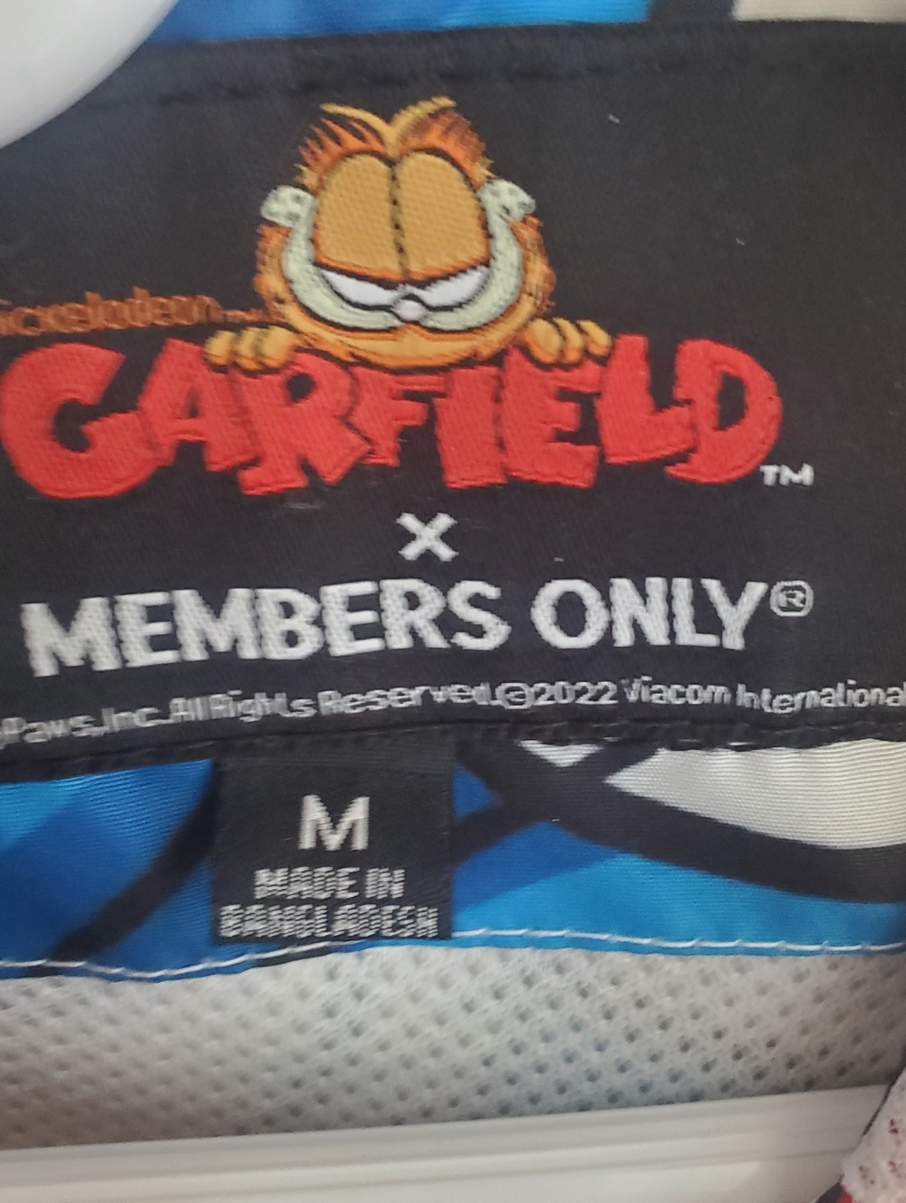 Members Only x Garfield Nickelodeon Hooded Windbreaker Lightweight Jacket Size M - Picture 2 of 6